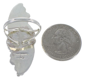 Southwest Silver Turquoise Jewelry Leaf Ring Size 5-1/4 UX31924